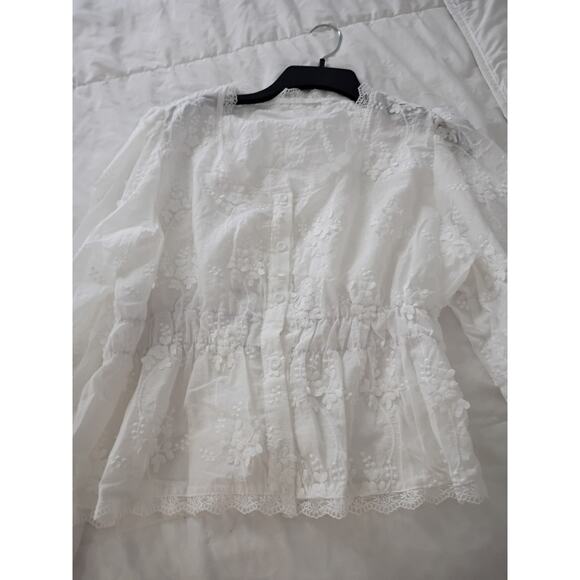 Women's White lace cropped dress top - Picture 2 of 4